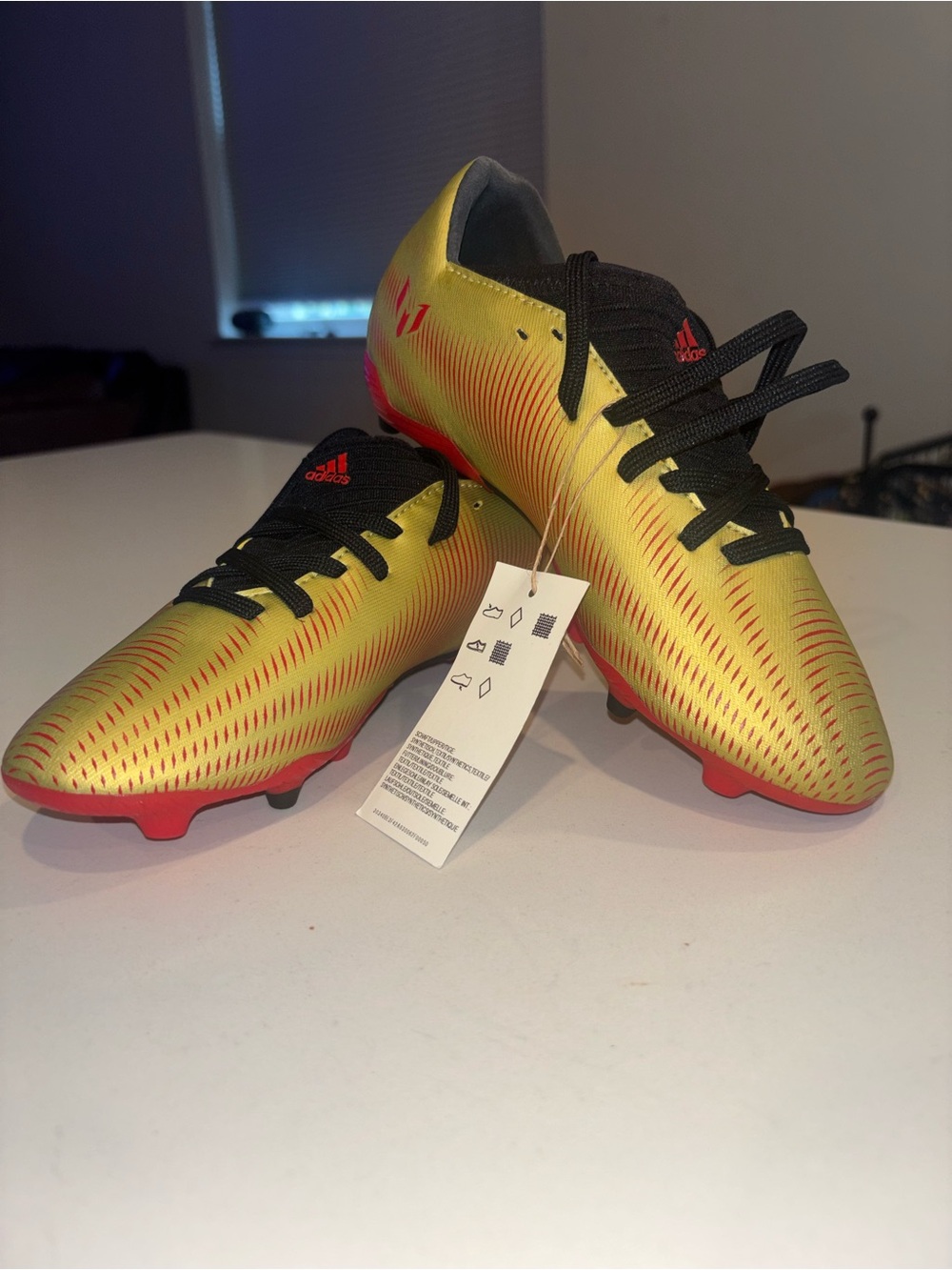 adidas Messi Nemeziz .3 FG Soccer Cleats Gold/Red/Black Youth Size 3 NWT